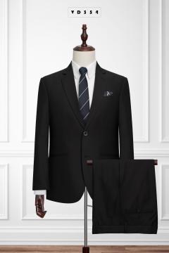354 Bộ Vest Đen trơn 2 nút